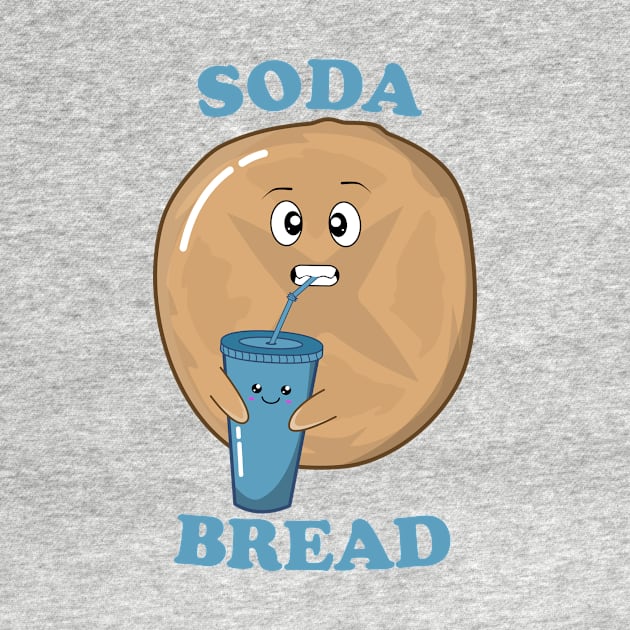 Funny Soda Bread Kawaii Bread Drinking Soda by KawaiinDoodle